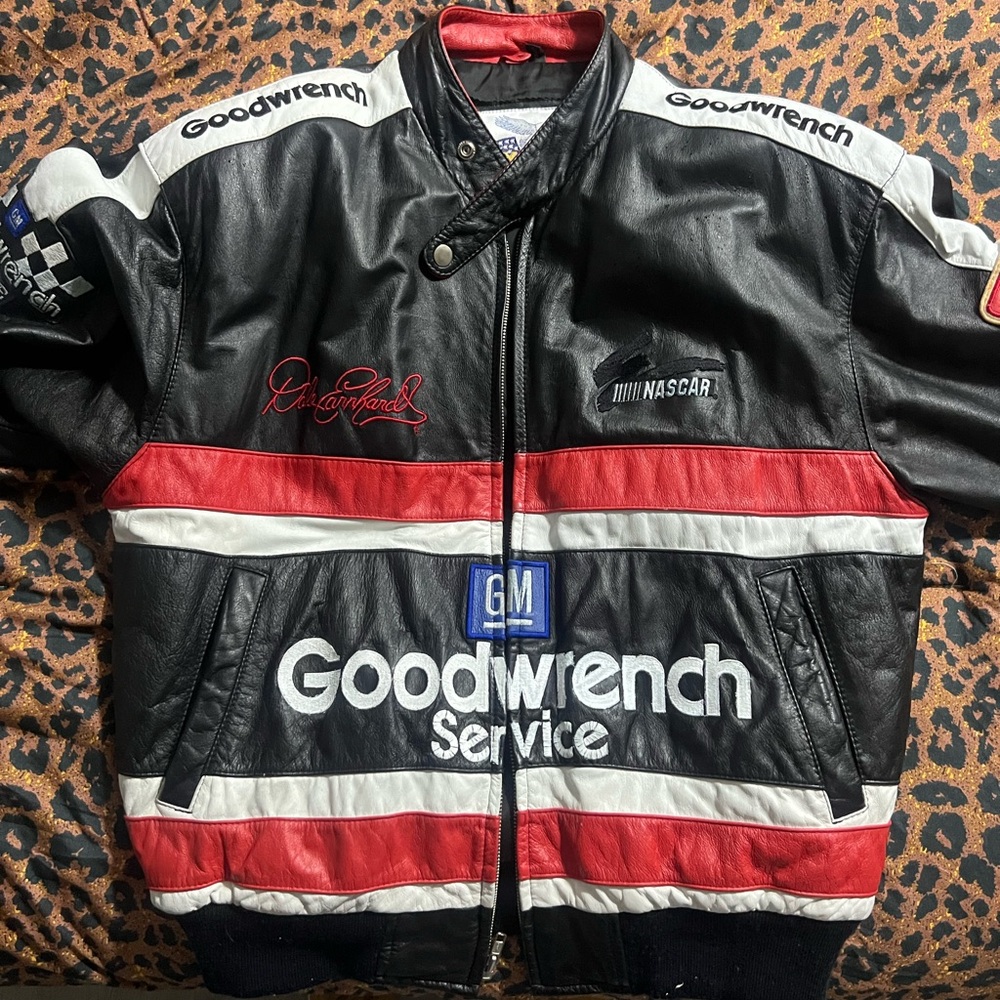 Vintage Dale Earnhardt Goodwrench NASCAR leather jacket